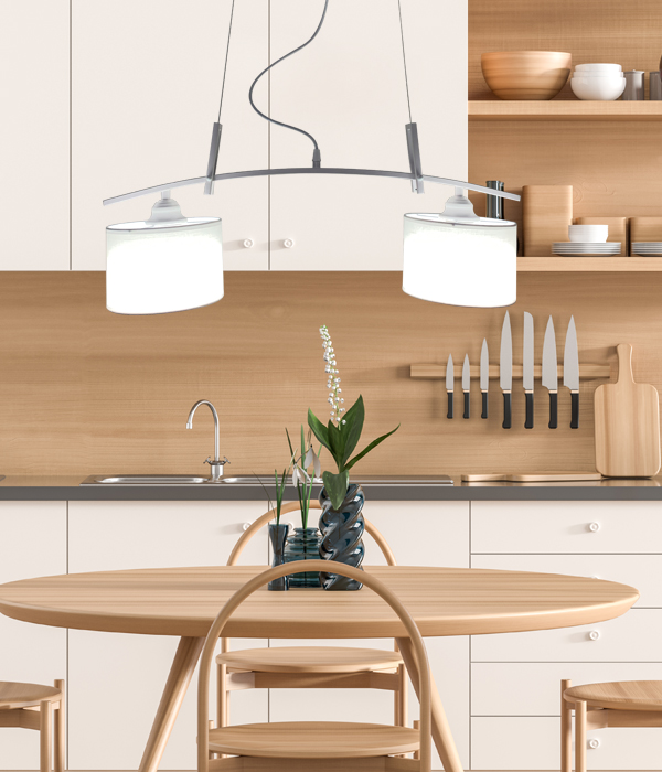 챔버 2등 펜던트 인테리어조명 식탁등[블랙/화이트]